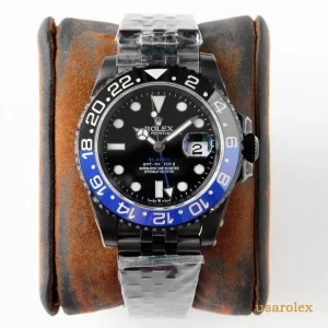 Rolex GMT-Master II Replica Black and Blue Bezel Metal Bracelet Men's Swiss Automatic 1:1 Clone Watch