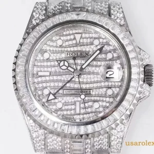 Rolex GMT-Master II Replica Diamond Metal Bracelet Men's Swiss Automatic 1:1 Clone Watch
