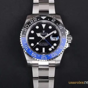 Rolex GMT-Master II Replica Blue and Black Metal Bracelet Men's Swiss Automatic 1:1 Clone Watch