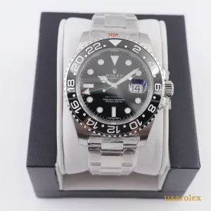 Rolex GMT-Master II Replica Black and Green Bezel Metal Bracelet Men's Swiss Automatic 1:1 Clone Watch