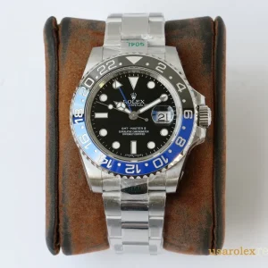 Rolex GMT-Master II Replica Black Dial Metal Bracelet Men's Swiss Automatic 1:1 Clone Watch