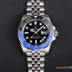 Rolex GMT-Master II Replica Blue and Red Bezel Metal Bracelet Men's Swiss Automatic 1:1 Clone Watch