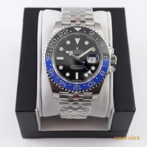 Rolex GMT-Master II Replica Blue and Red Bezel Metal Bracelet Men's Swiss Automatic 1:1 Clone Watch