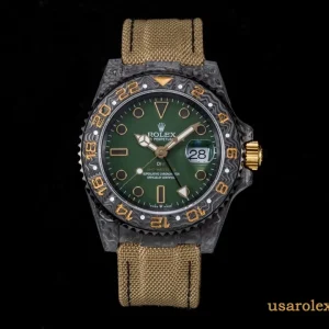 Rolex GMT-Master II Replica Green Bezel Fabric Strap Men's Swiss Automatic 1:1 Clone Watch