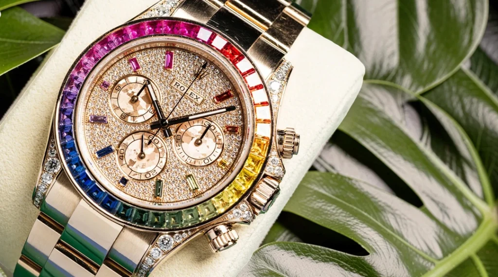 high quality Rolex replica watches close up luxury stainless steel design