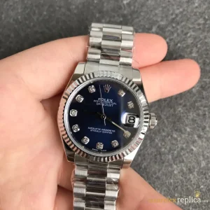 Rolex Datejust Replica Blue Dial Metal Bracelet Men's Swiss Automatic 1:1 Clone Watch