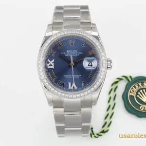 Rolex Datejust Replica Blue Dial Metal Bracelet Men Swiss Automatic 1:1 Clone Watch