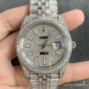 Rolex Datejust Replica Diamond Metal Bracelet Men Swiss Automatic 1:1 Clone Watch