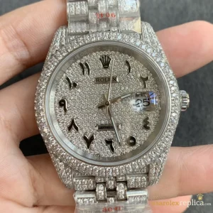 Rolex Datejust Replica Diamond Dial Metal Bracelet Men Swiss Automatic 1:1 Clone Watch