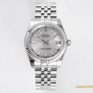 Rolex Datejust Replica Silver Dial Metal Bracelet Women Swiss Automatic 1:1 Clone Watch