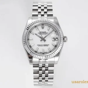 Rolex Datejust Replica White Dial Metal Bracelet Men's Swiss Automatic 1:1 Clone Watch