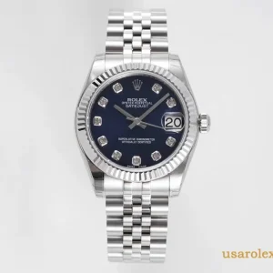 Rolex Datejust Replica Blue Dial Jubilee Bracelet Women Swiss Automatic 1:1 Clone Watch