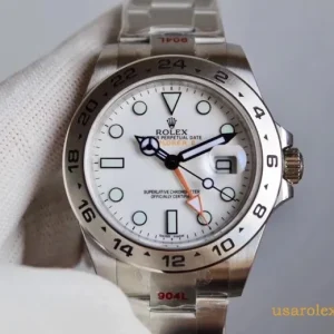 Rolex Explorer II Replica White Dial Metal Bracelet Men's Swiss Automatic 1:1 Clone Watch