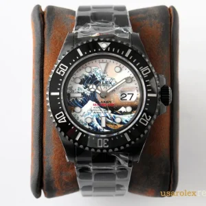 Rolex Sea-Dweller Replica Wave Dial Metal Bracelet Men's Swiss Automatic 1:1 Clone Watch