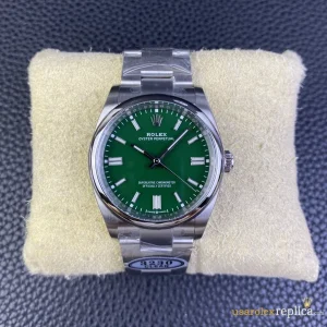 Rolex Oyster Perpetual Replica Green Dial Metal Bracelet Men's Swiss Automatic 1:1 Clone Watch