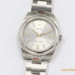 Rolex Oyster Perpetual Replica White Dial Metal Bracelet Men's Swiss Automatic 1:1 Clone Watch