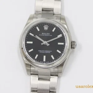 Rolex Oyster Perpetual Replica Grey Dial Metal Bracelet Men's Swiss Automatic 1:1 Clone Watch