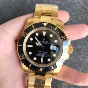 Rolex Submariner Replica Black Dial Gold Metal Bracelet Men's Swiss Automatic 1:1 Clone Watch
