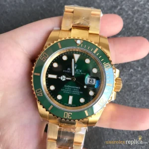 Rolex Submariner Replica Green Dial Gold Metal Bracelet Men's Swiss Automatic 1:1 Clone Watch
