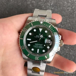 Rolex Submariner Replica Green Bezel Metal Bracelet Men's Swiss Automatic 1:1 Clone Watch