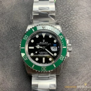 Rolex Submariner Replica Green Bezel Metal Bracelet Mens Swiss Automatic 1:1 Clone Watch