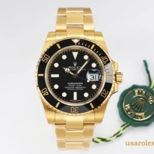 Rolex Submariner Replica Black Dial Gold Metal Bracelet Men's Swiss Automatic 1:1 Clone Watch
