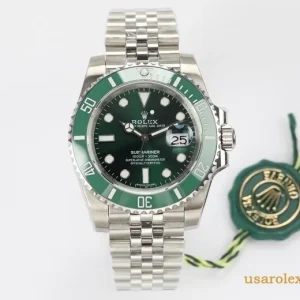 Rolex Submariner Replica Green Bezel Metal Bracelet Men Swiss Automatic 1:1 Clone Watch