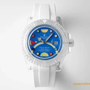Rolex Submariner Replica Blue Phantom Dial Rubber Strap Men Swiss Automatic 1:1 Clone Watch
