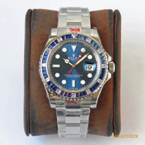 Rolex Yacht-Master Replica Blue Bezel Metal Bracelet Men's Swiss Automatic 1:1 Clone Watch