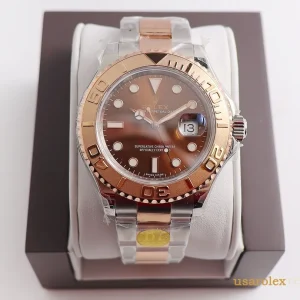 Rolex Yacht-Master Replica Chocolate Dial Metal Bracelet Men's Swiss Automatic 1:1 Clone Watch