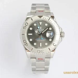 Rolex Yacht-Master Replica Gray Dial Metal Bracelet Men's Swiss Automatic 1:1 Clone Watch